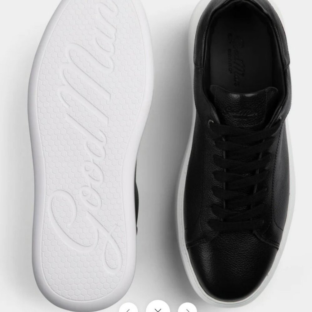Black Pebble Leather Sneaker